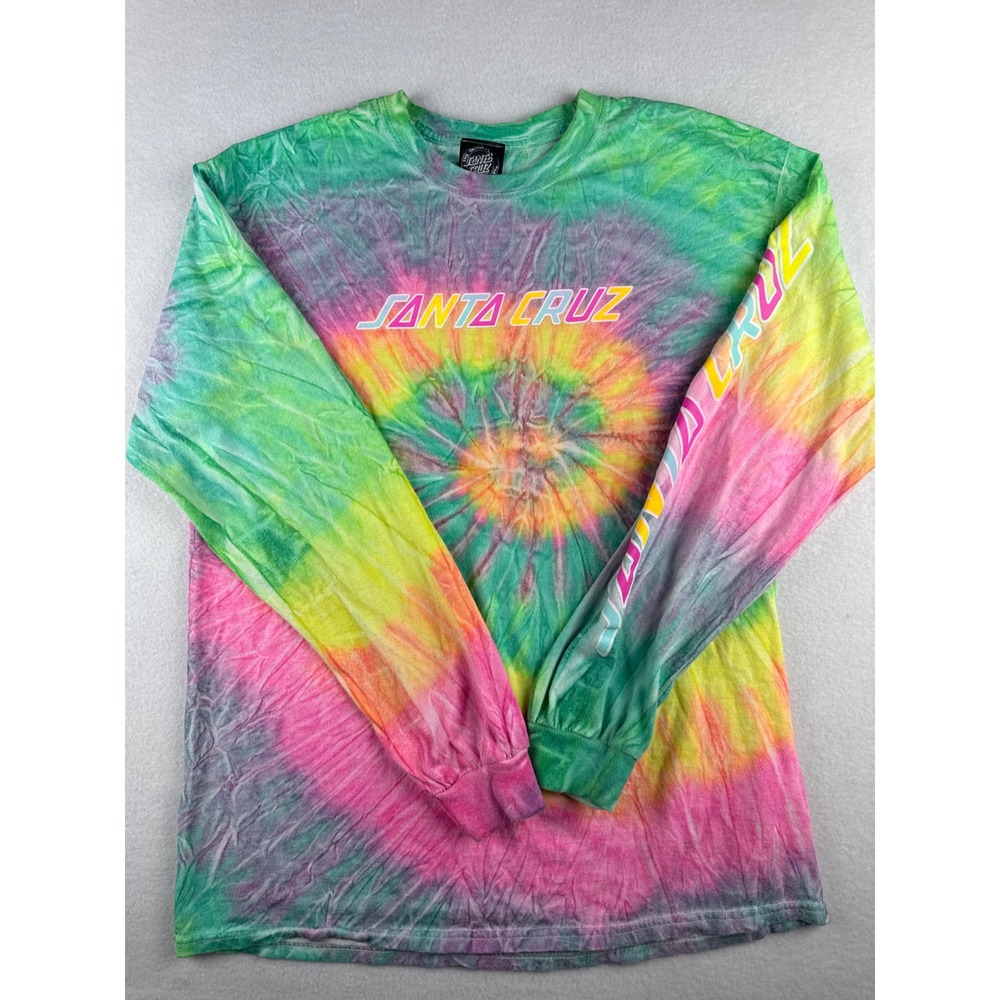 Santa Cruz Skateboards Tie Dye Long Sleeve Graphic T-Shirt Multicolor Womens M